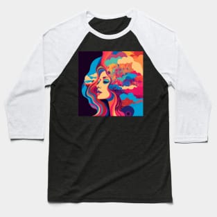 Psychedelic Girl Baseball T-Shirt
